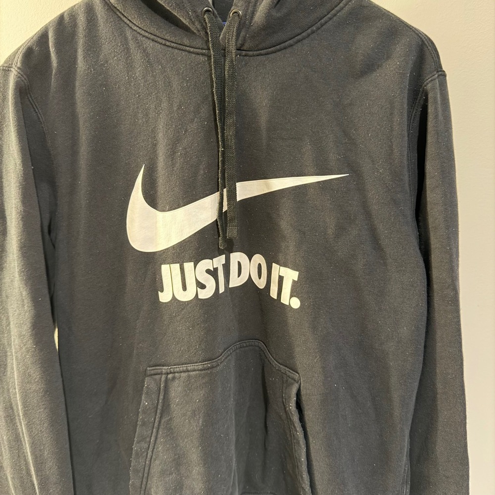 Nike Sportswear Just Do It Swoosh Pullover Hoodie Black Mens Medium - Picture 2 of 7